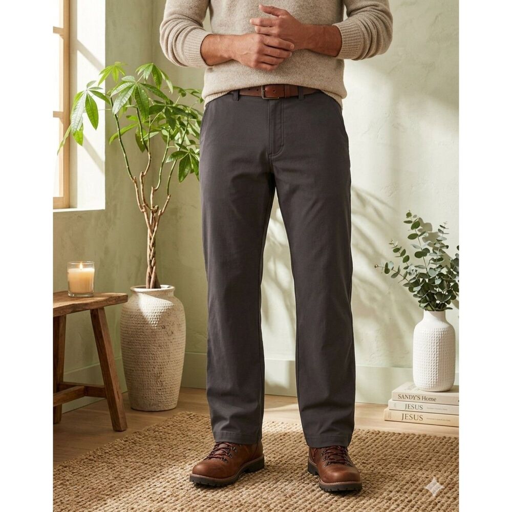 Eddie Bauer Horizon Guide Mens 40x30 Gray UPF Stretch Hiking Chino Pants